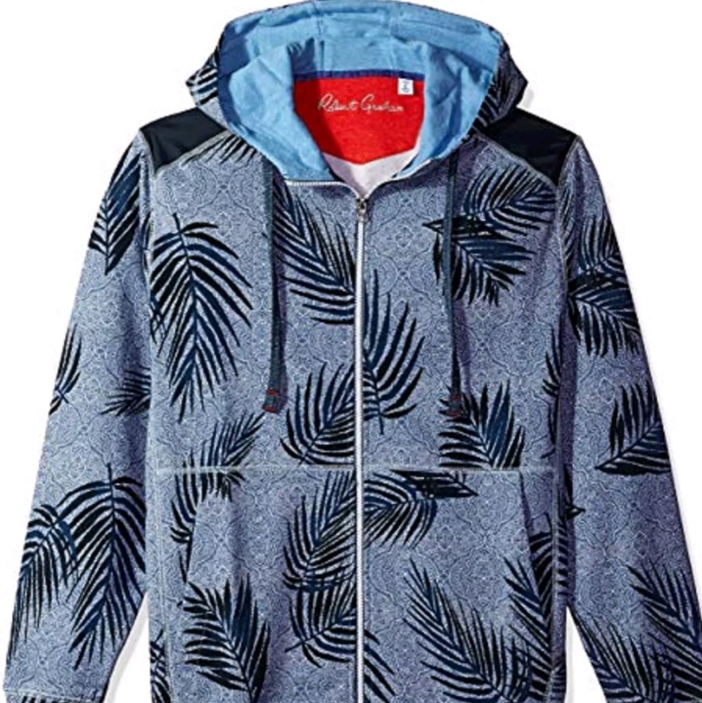 $228 NWT Robert Graham Maywood Zip Pull-up Hoodie - Picture 3 of 4